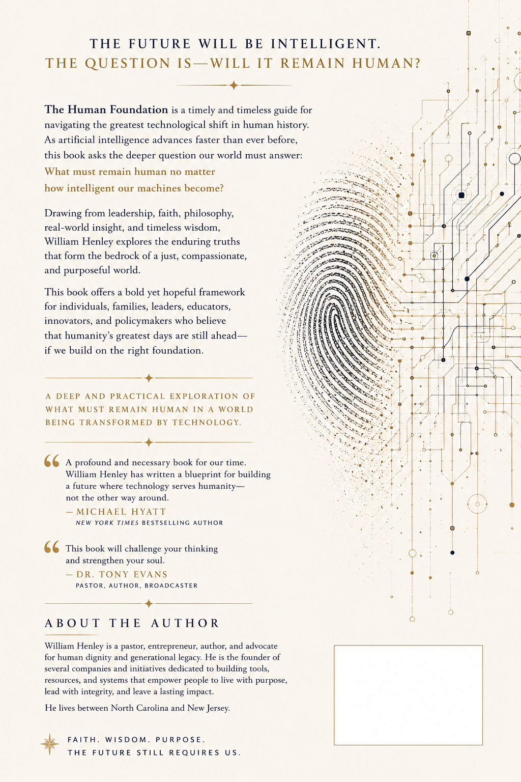 Back cover of The Human Foundation by William Henley